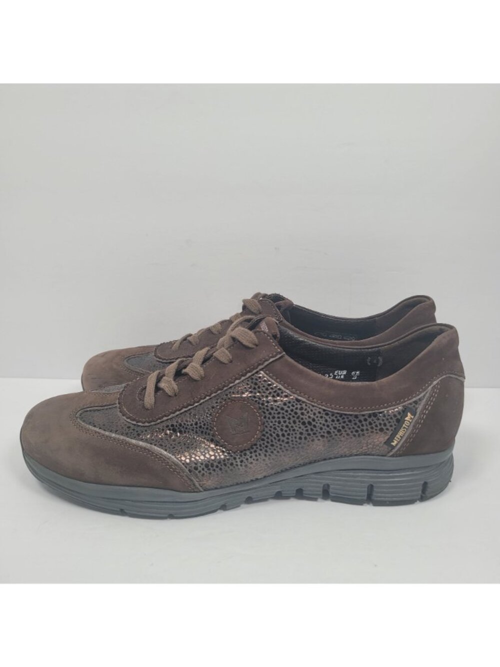 Mephisto Runoff Air Jet Women's Brown Metallic Leather Sneakers US Size 9 - Picture 2 of 8